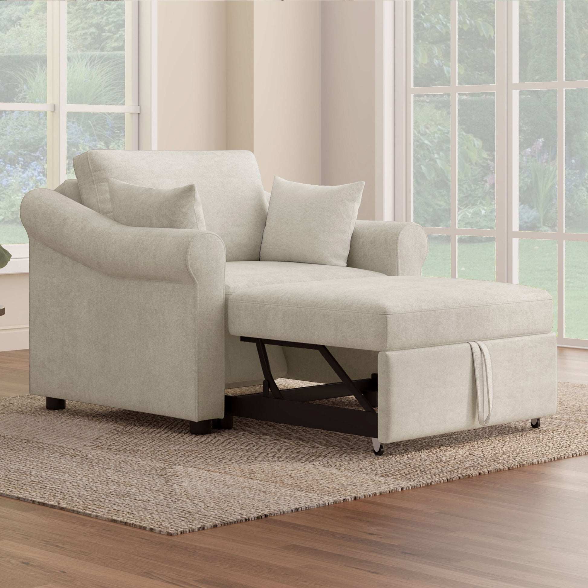 Convertible Sleeper Chair With Adjustable Backrest
