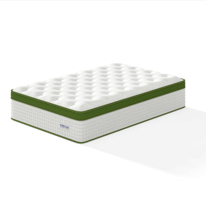 Snooze Mattress Company Glacier - 14" Euro Top Medium Hybrid Mattress With Independently Encased Coils & Gel Memory Foam