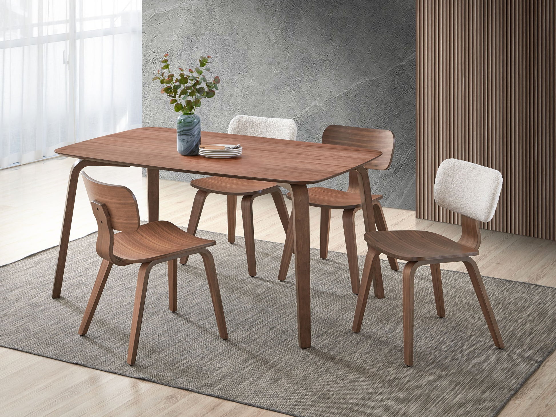 Casson - 5 Piece Dining Room Set - Walnut