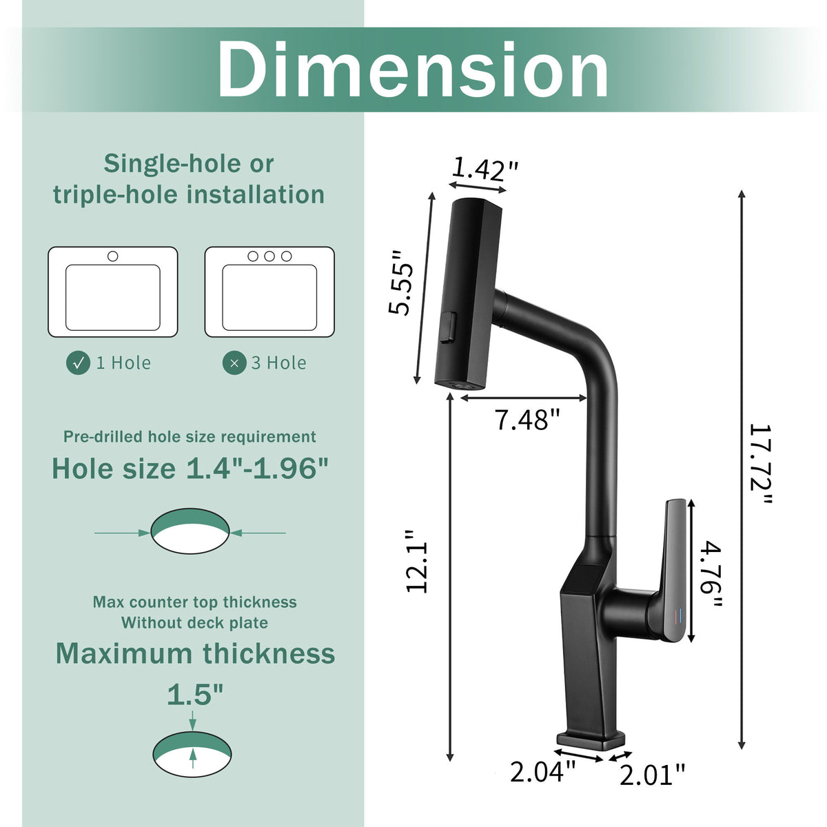 Touchless Kitchen Faucet With LED Display