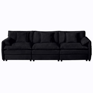 Modern Oversized Deep Seat Sectional Sofa With Pillows