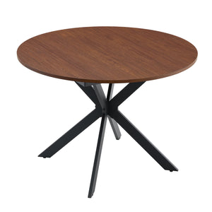 Extendable Round Dining Table - Walnut