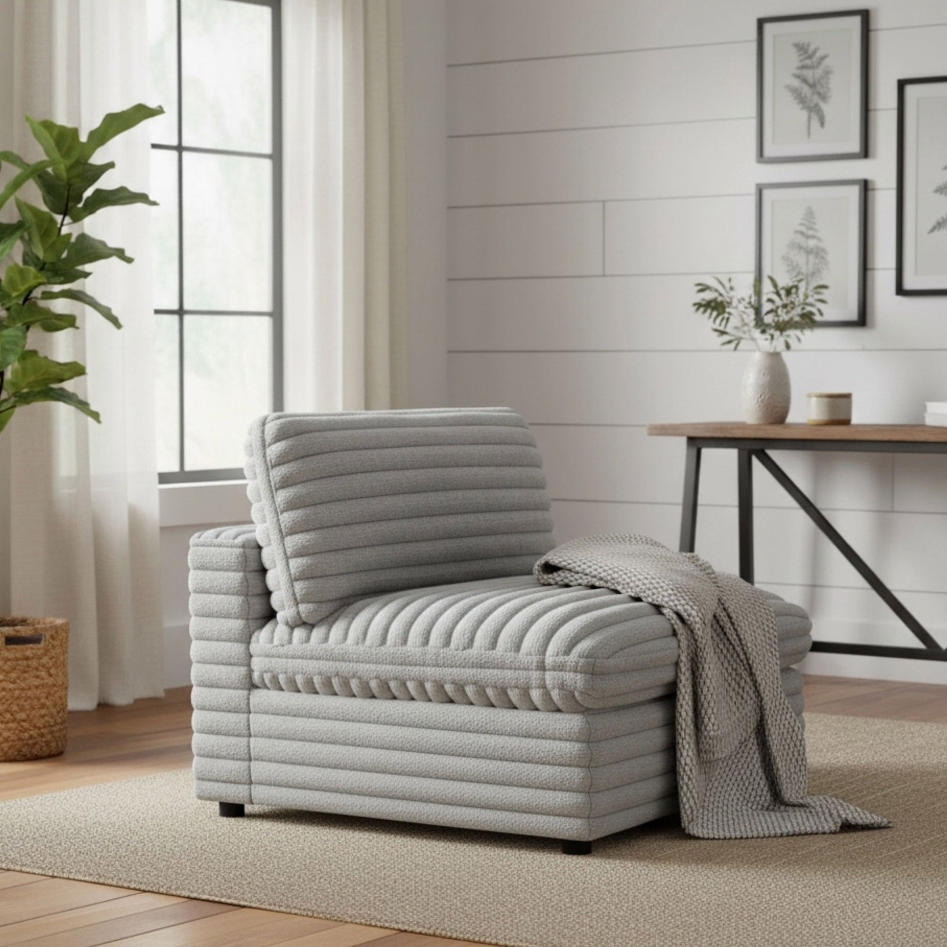 Jenny - rmless Slipper Chair - Gray
