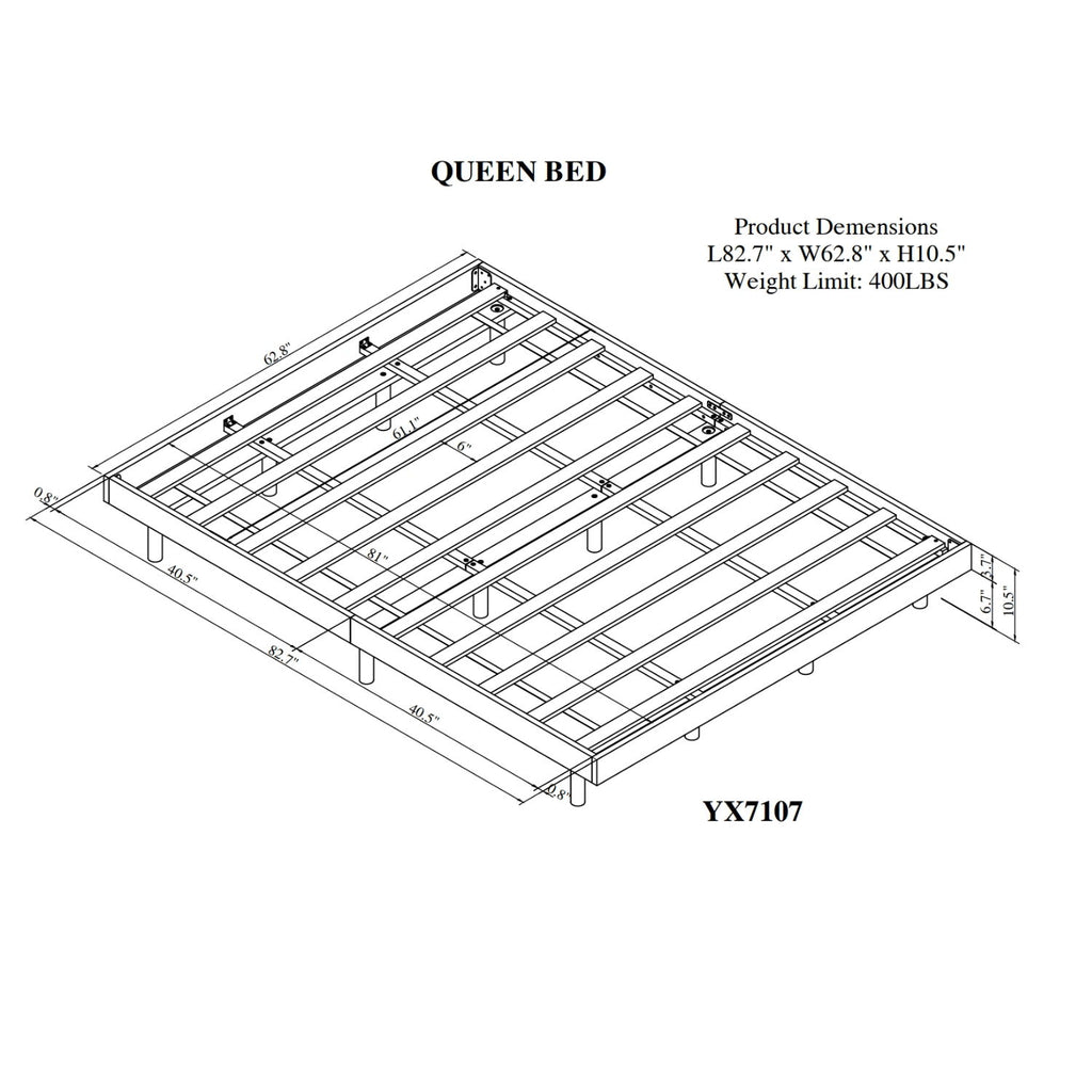 Modern Floating Platform Bed Frame
