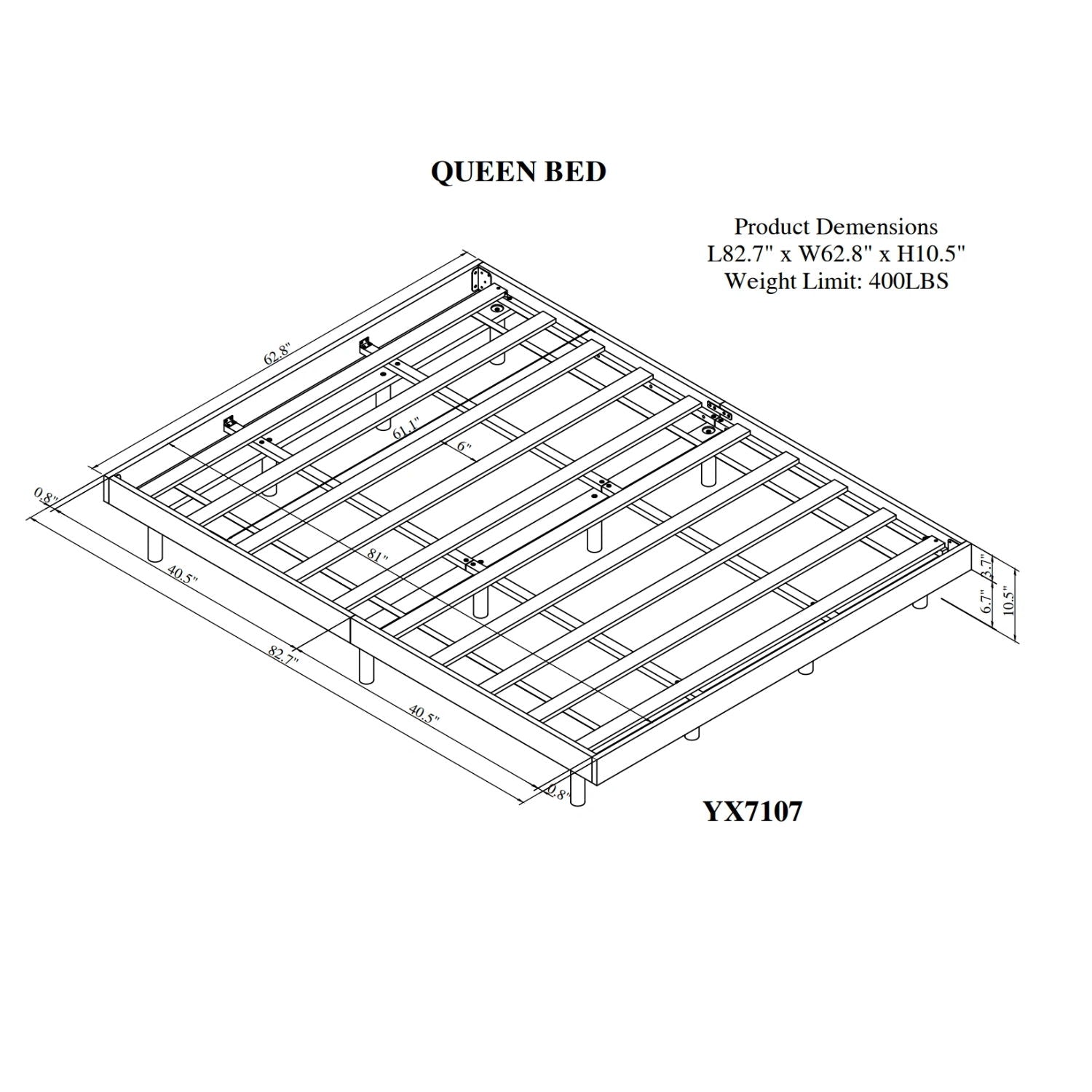 Modern Floating Platform Bed Frame