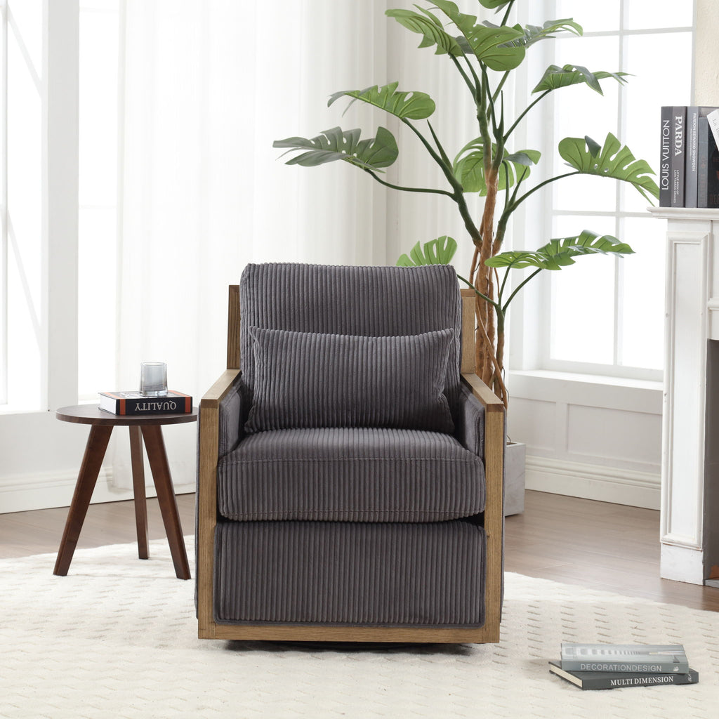 Comfy Accent Barrel Chair, 360 Degree Swivel