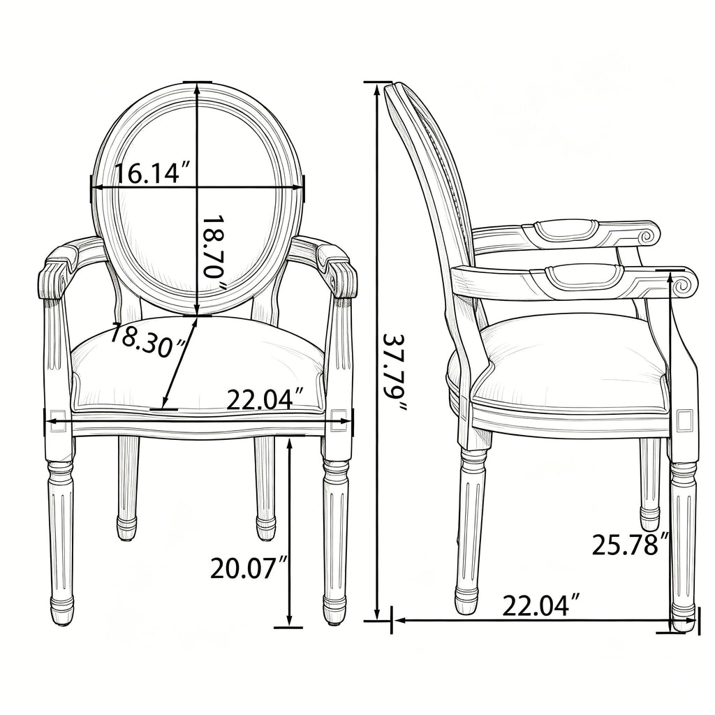 Upholstered Dining Armchair (Set of 2) - Beige