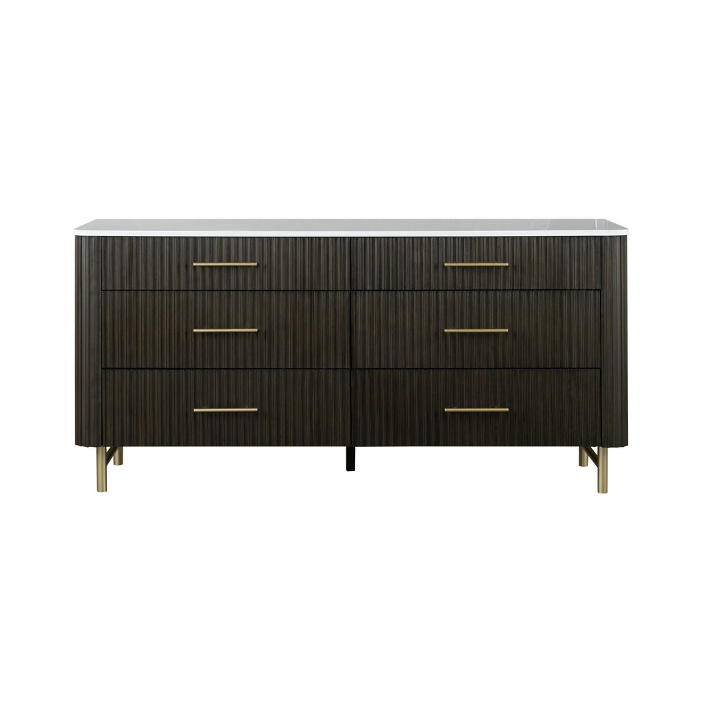 Clayten - Dresser - Espresso / White Marble