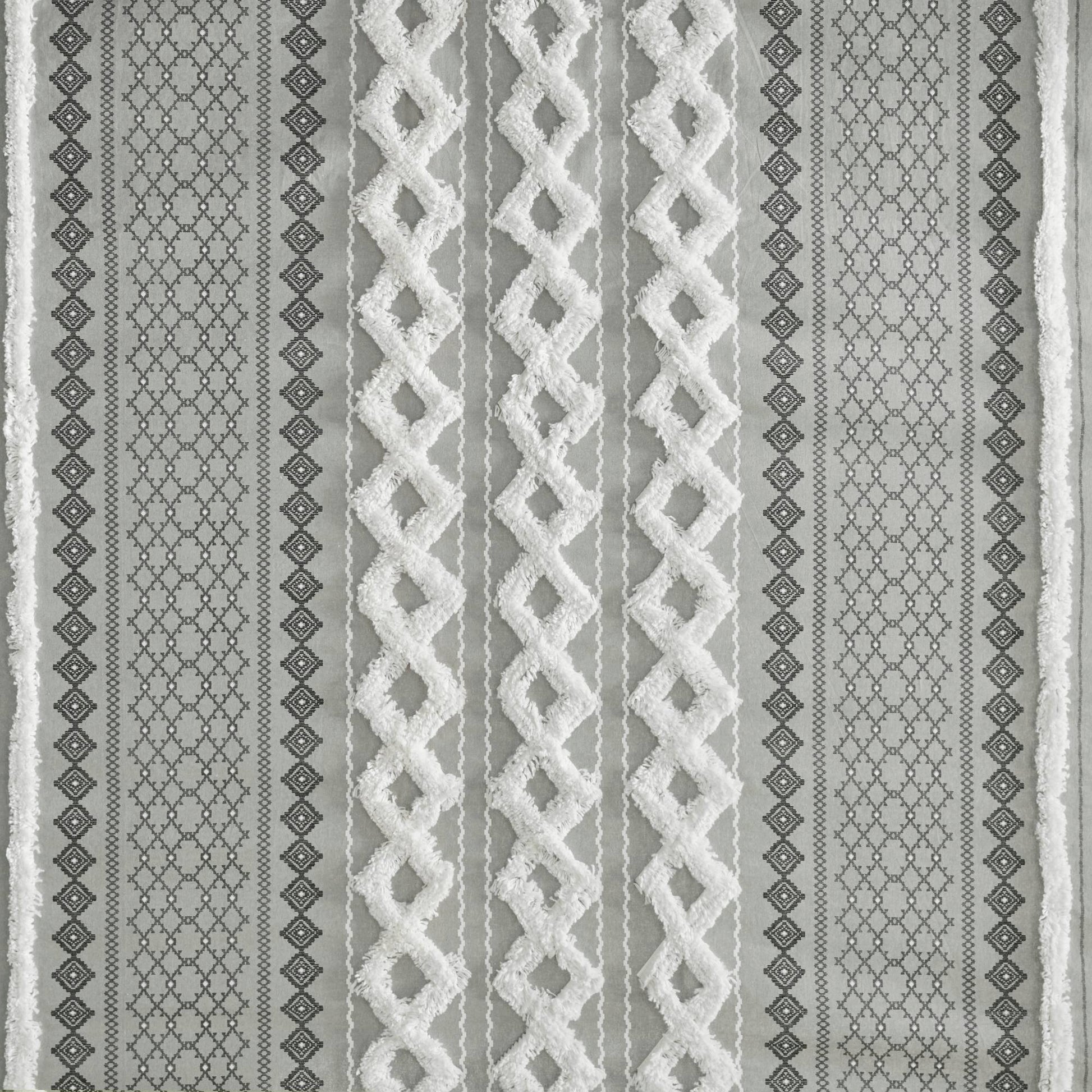Imani - Printed Shower Curtain With - Gray