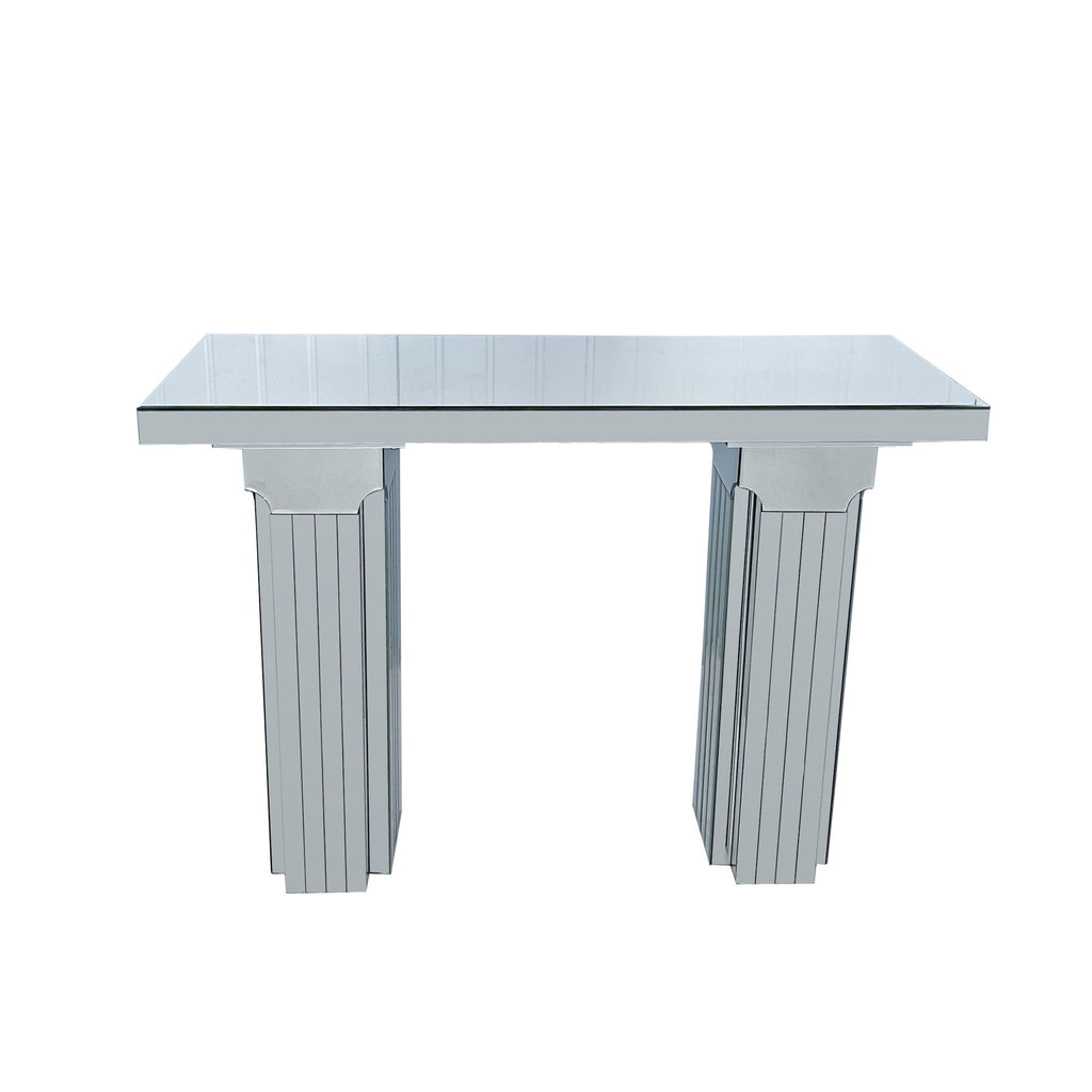 Console Table, Rectangular Entryway Desk For Living Room - Silver