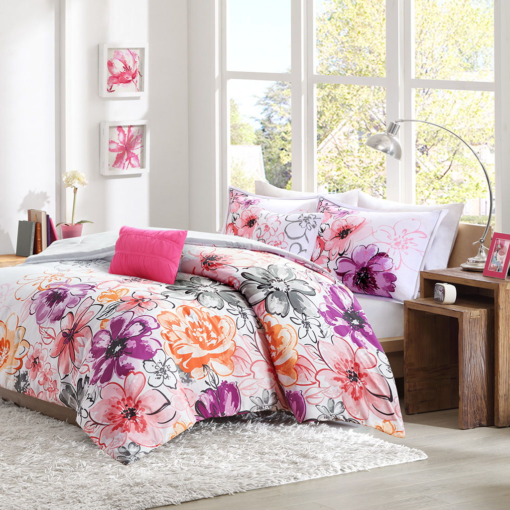 Olivia - Twin Comforter Set - Pink