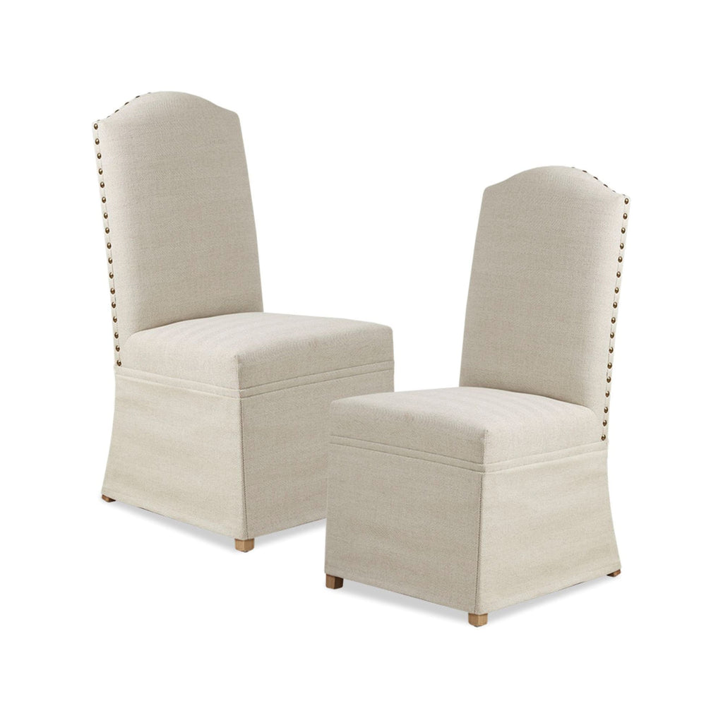 Foster - High Back Dining Chairs With Skirts (Set of 2) - Beige