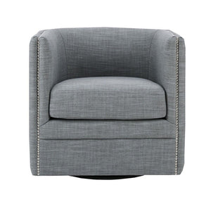 Capstone - Swivel Barrel Chair With Nailhead Accents And Button Tufting