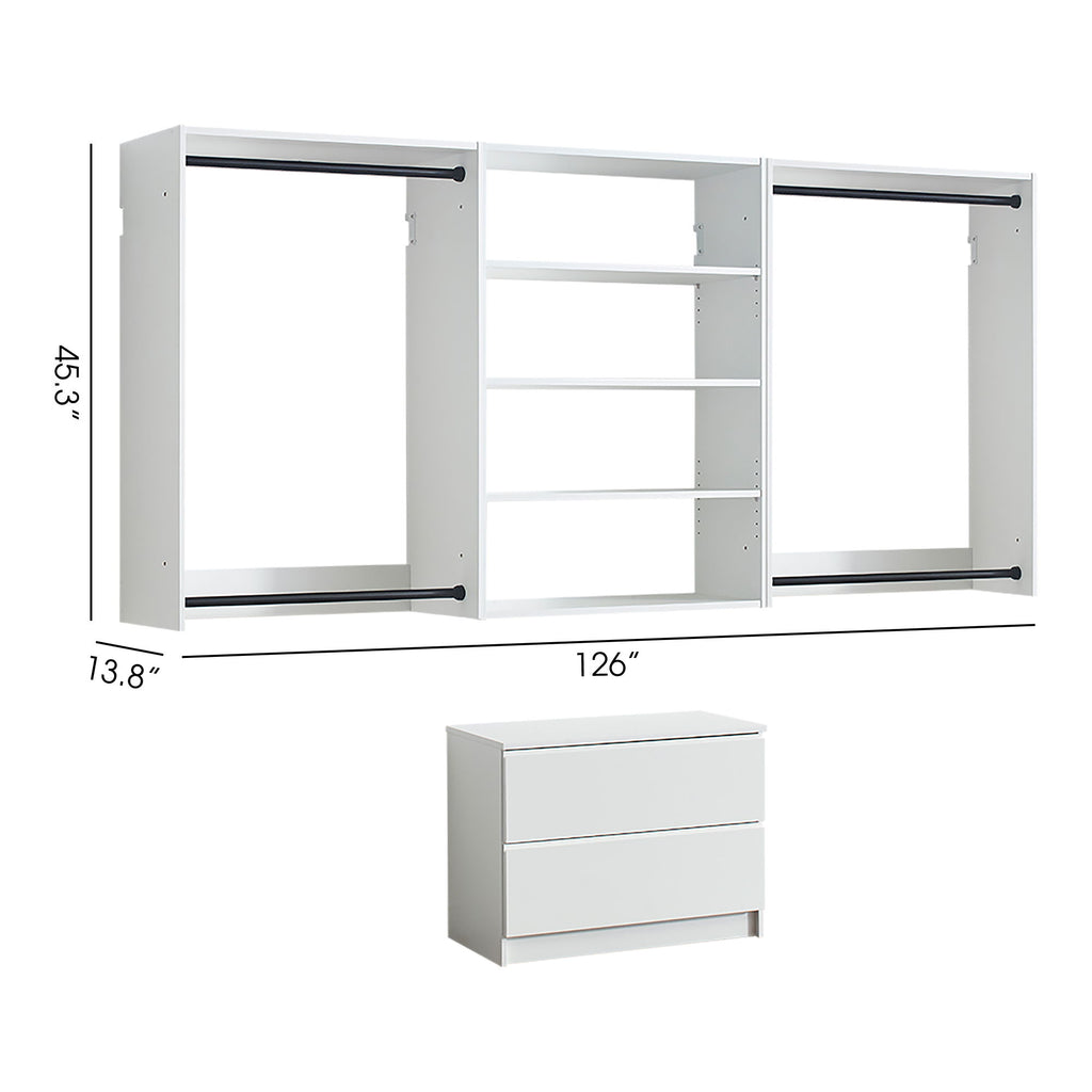 Devi - Wall Mounted Wood Closet System With Modular Units