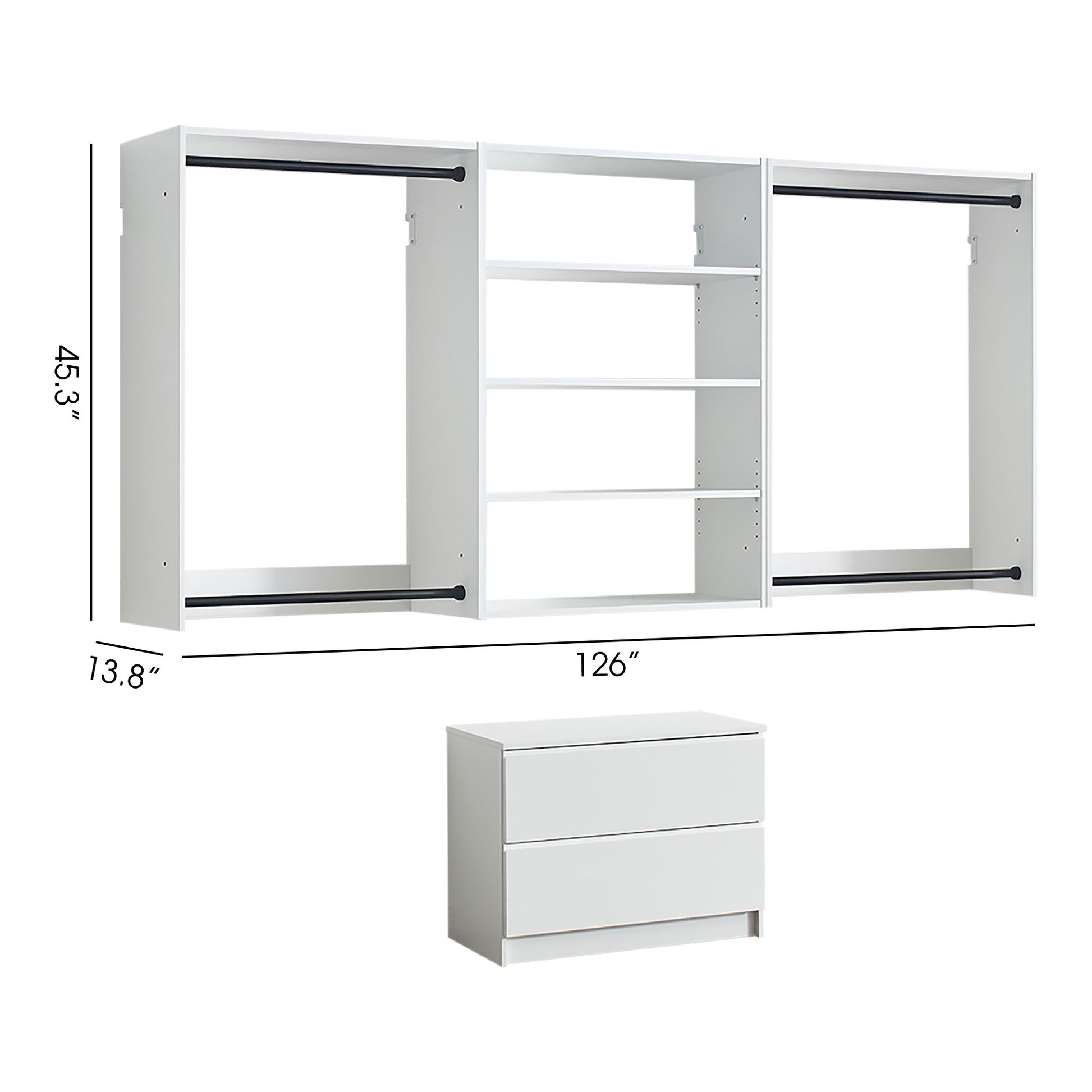Devi - Wall Mounted Wood Closet System With Modular Units