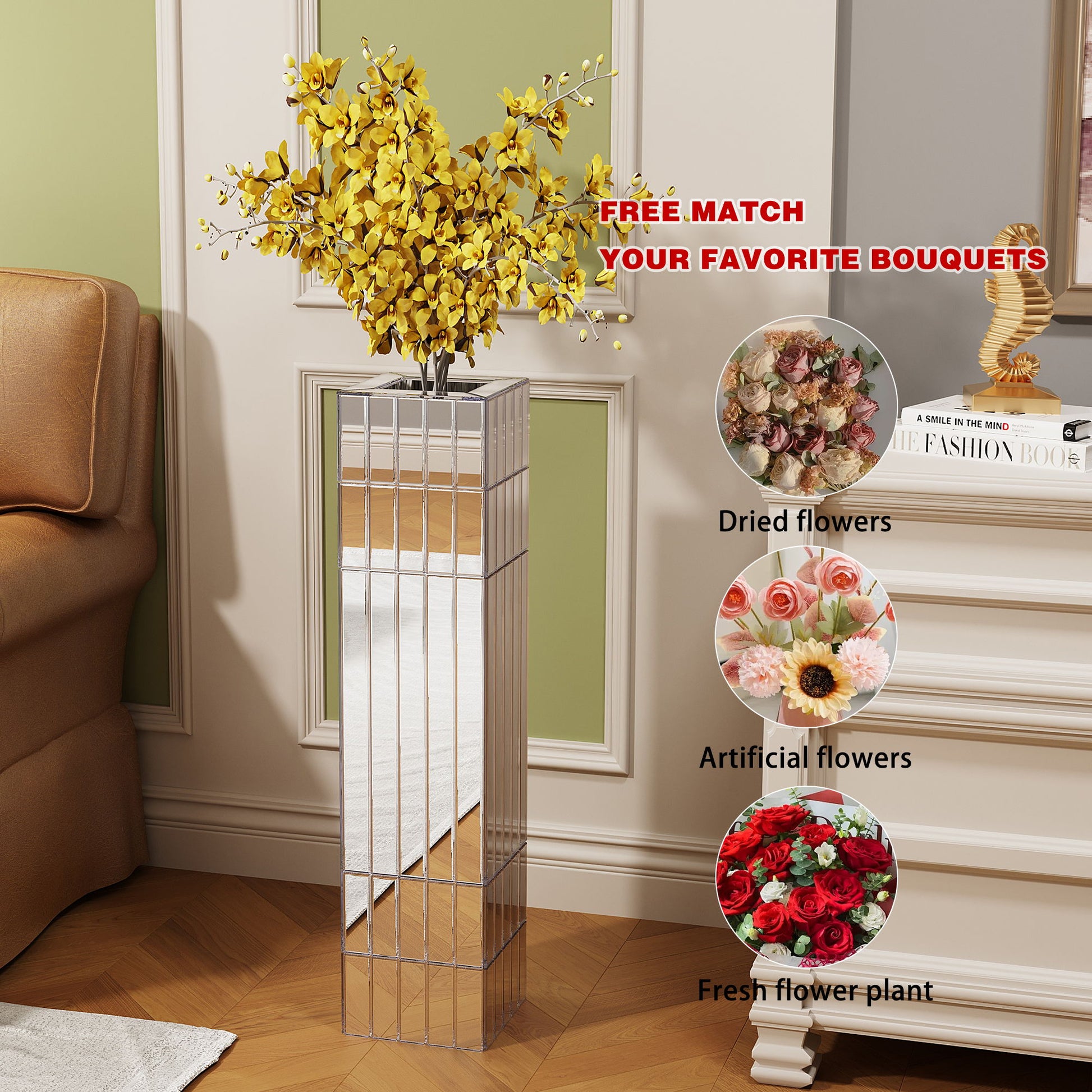 Floor Cube Vase For Home Decor