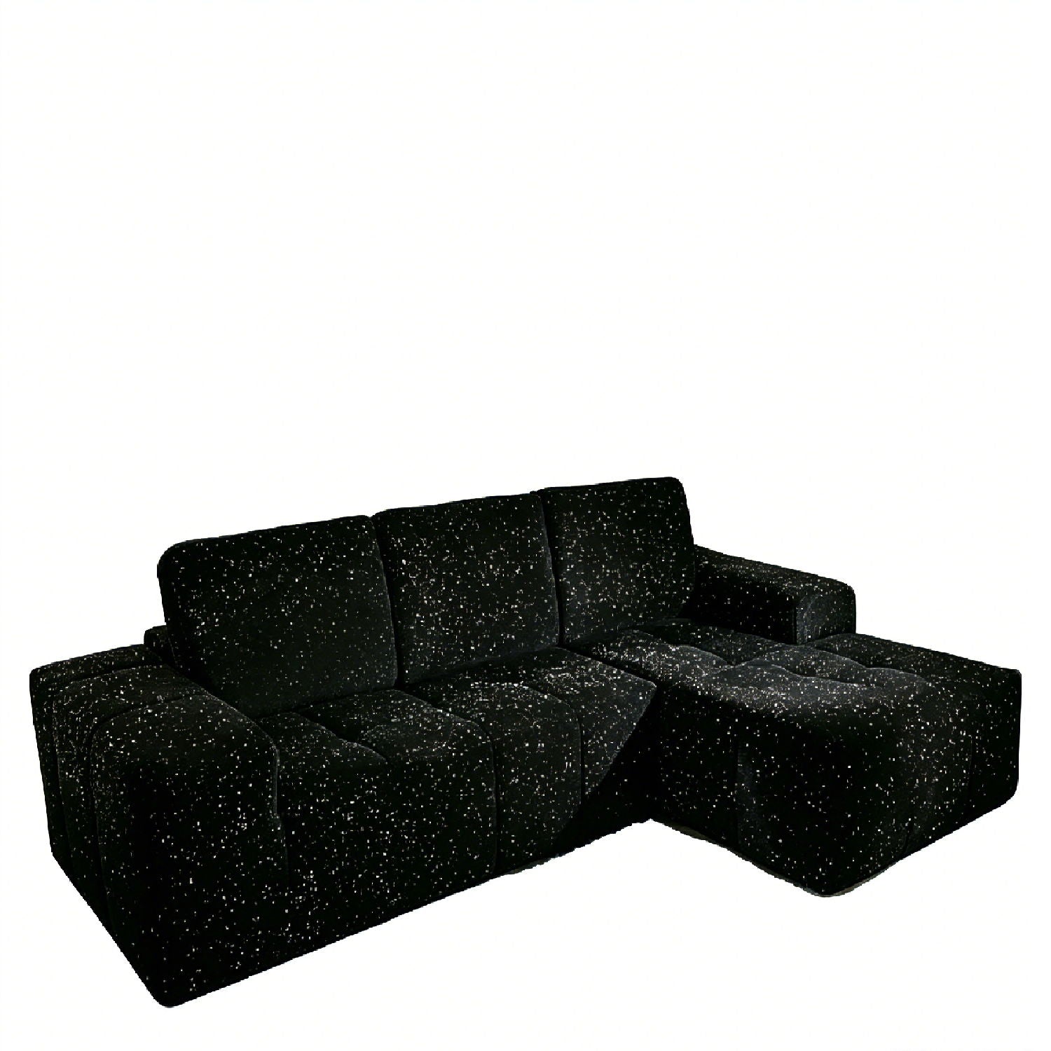 Boneless Modular Sofa For Living Room (Left) - Black