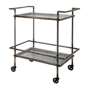 Percy Galvanized Metal Bar Cart - Gray