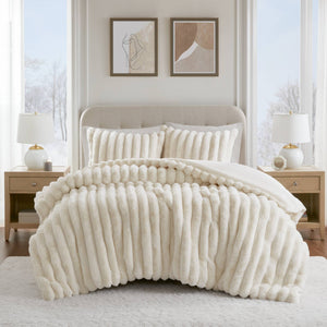 Jasmine - King Ultrasoft Ribbed Comforter Set - Ivory