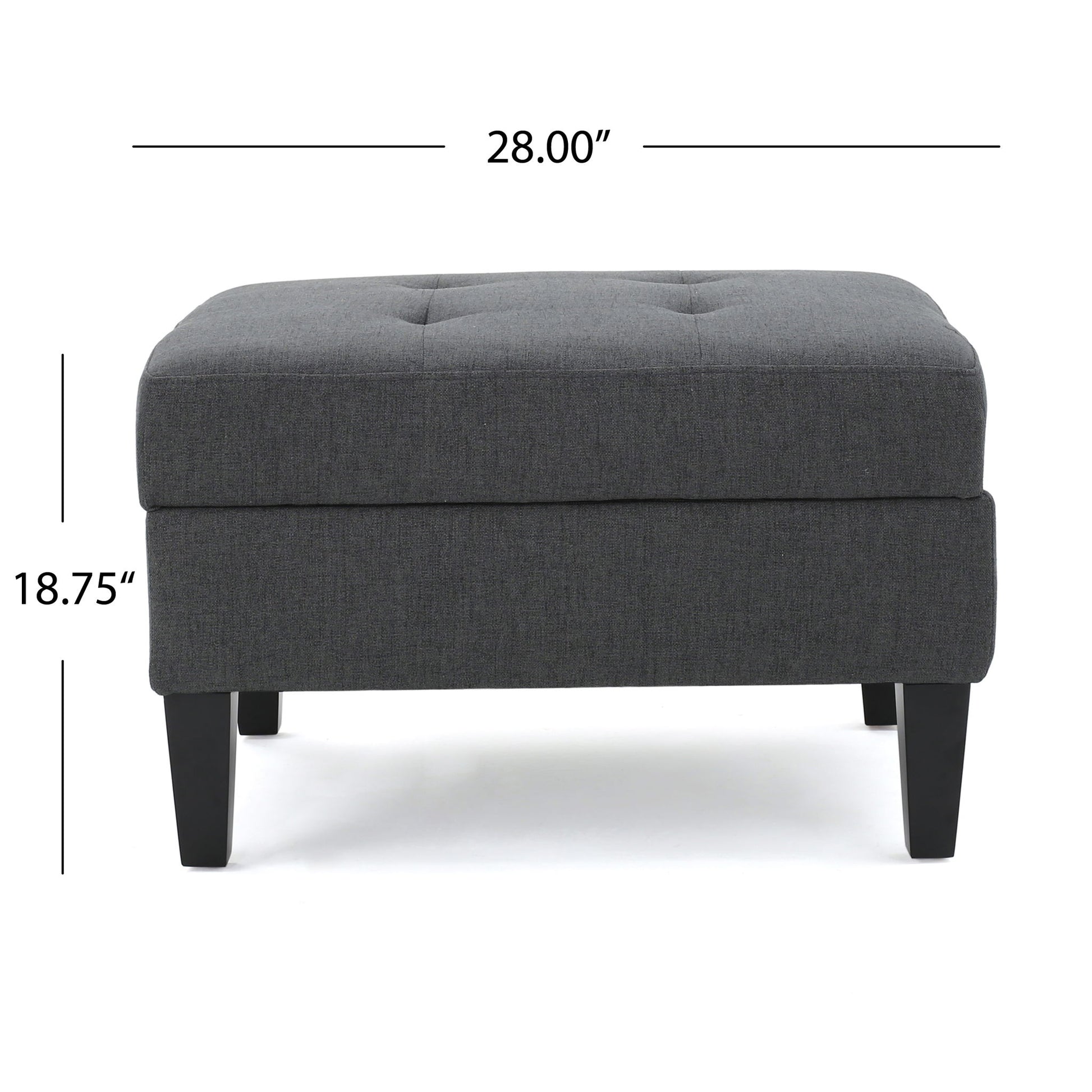 Storage Ottoman With Birch Wood Legs And Cushioned Top For Comfort