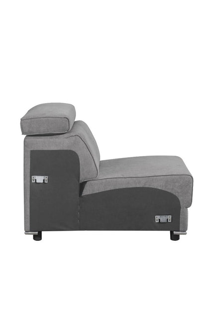 Alwin - Armless Chair - Dark Gray Fabric