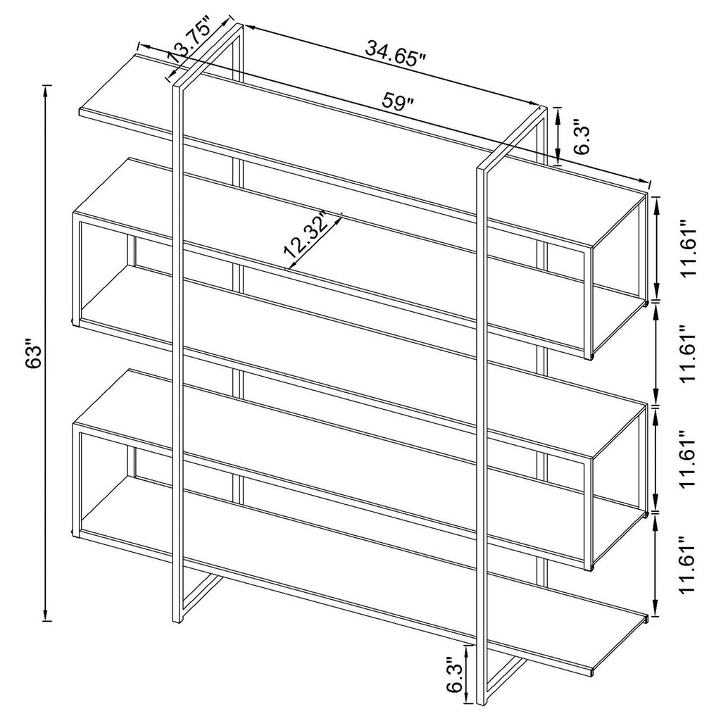 Harison - 5 Shelf Bookshelf - Clear