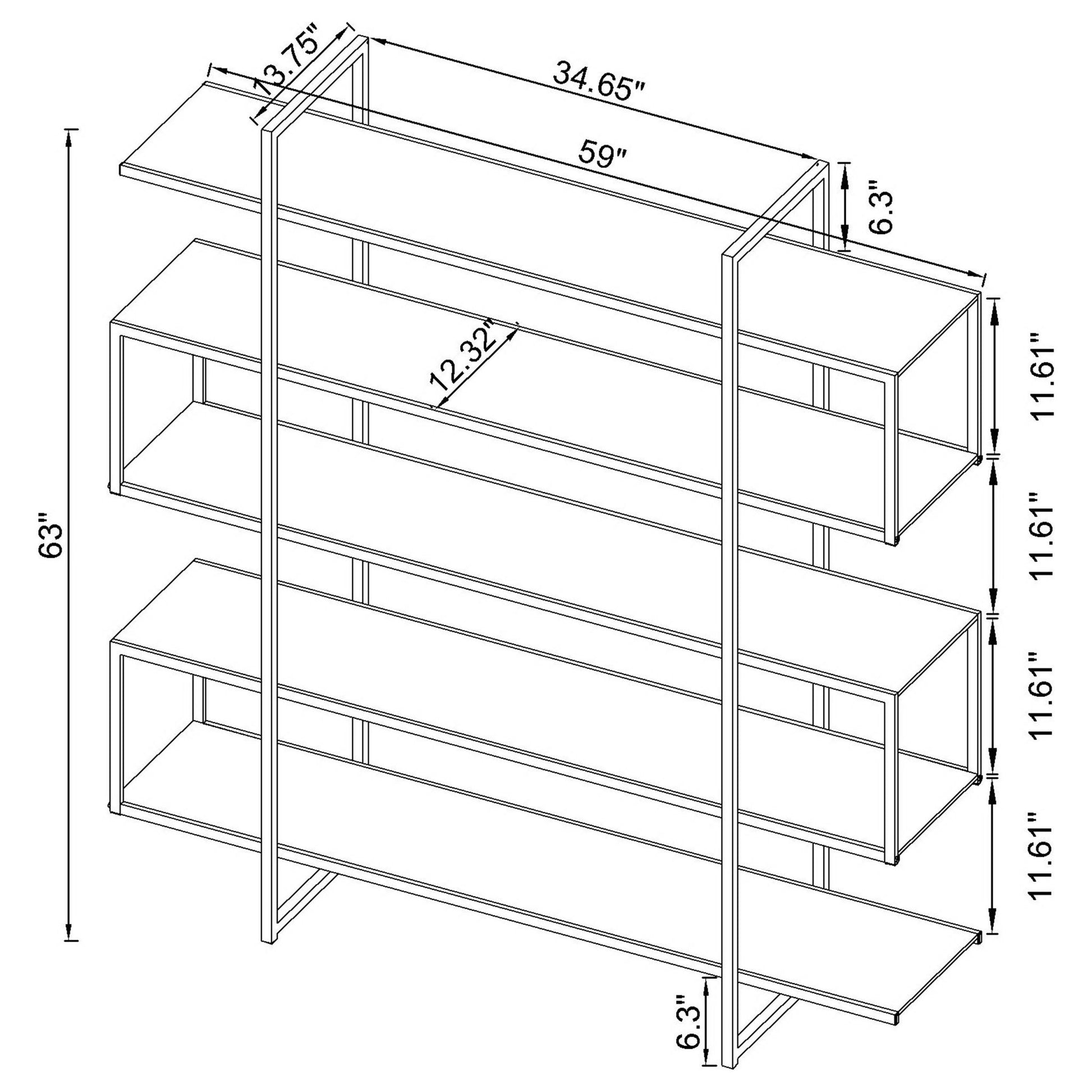 Harison - 5 Shelf Bookshelf - Clear