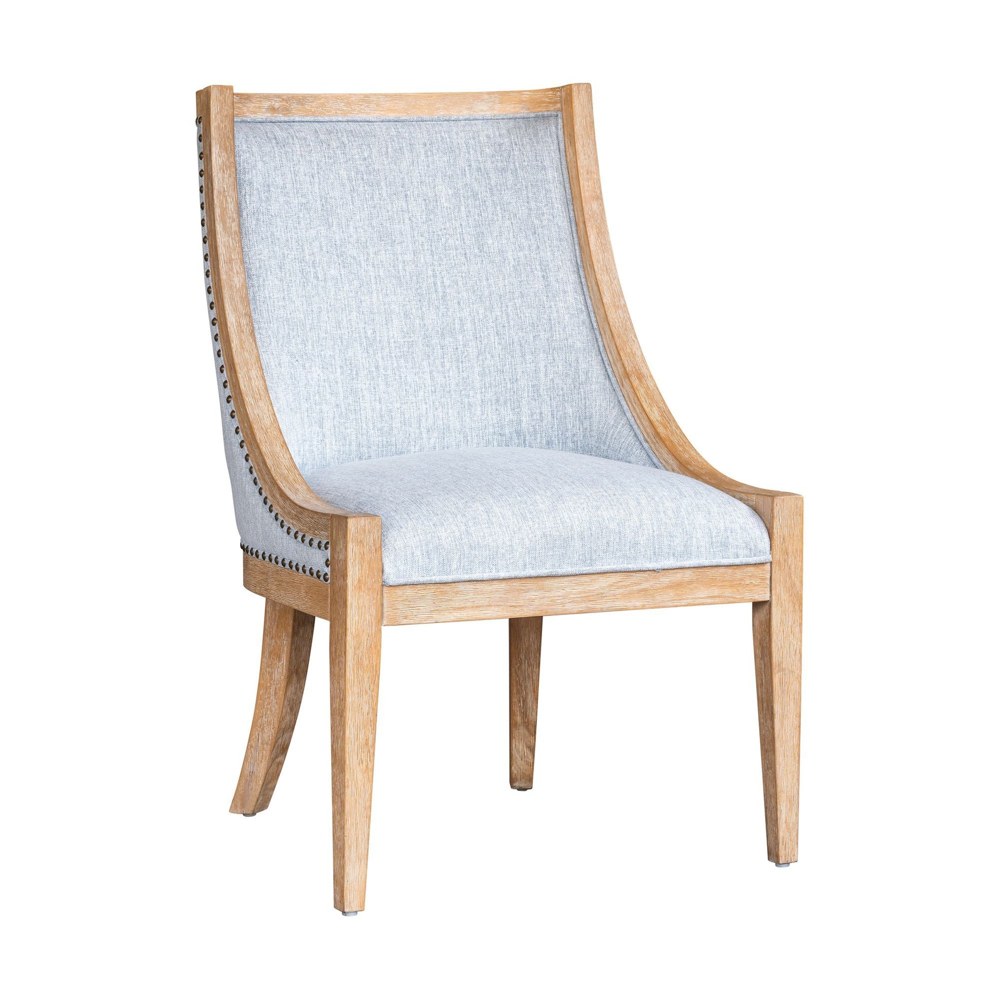 Elmcrest - Upholstered Dining Chair With Nailhead Trim - Light Blue