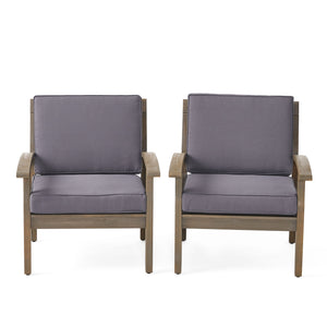 Peyton Club Chair Outdoor Seating Acacia Wood 32.25 X 28.00 X 31.25"