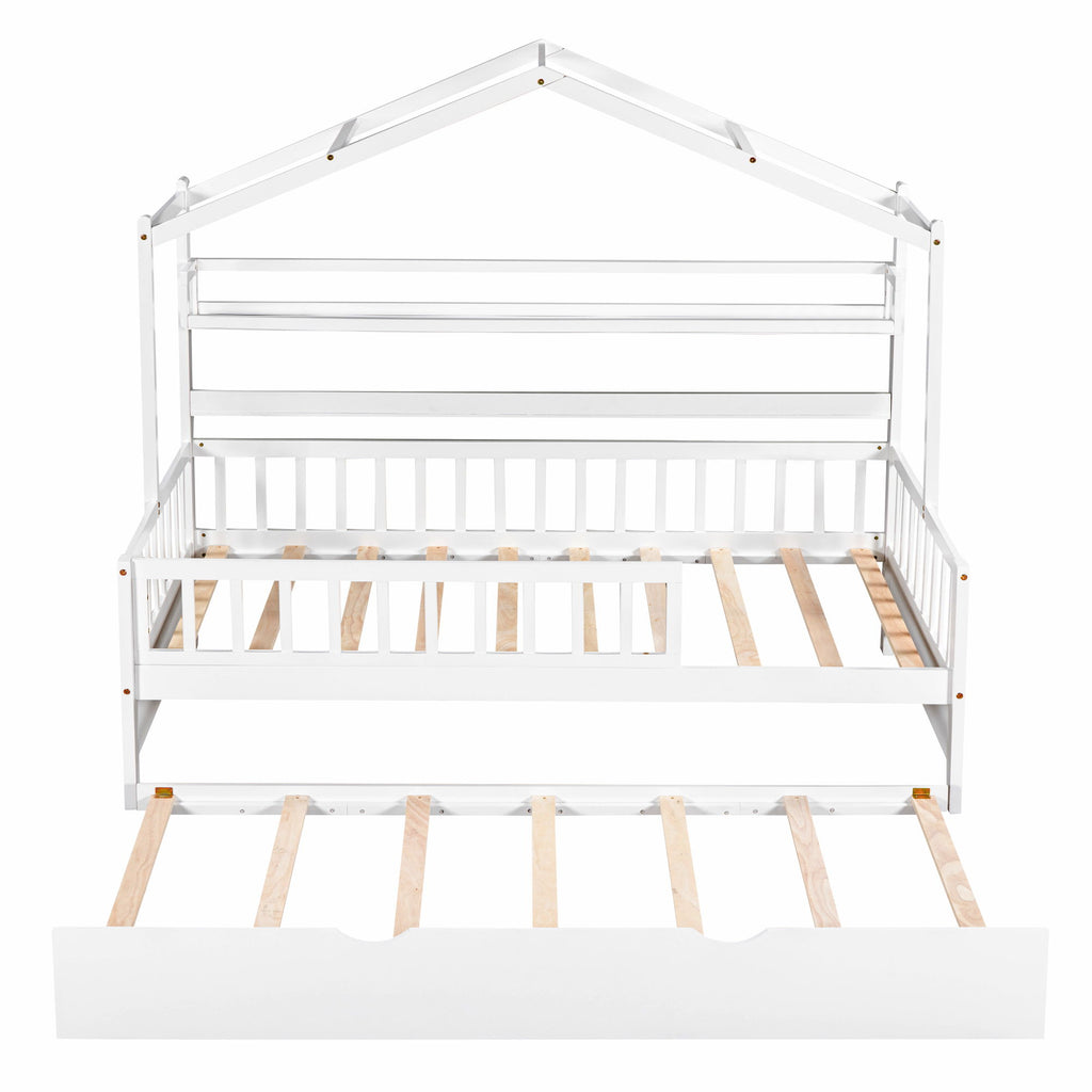 Playhouse Bed With Trundle, Kids Bed With Shelf