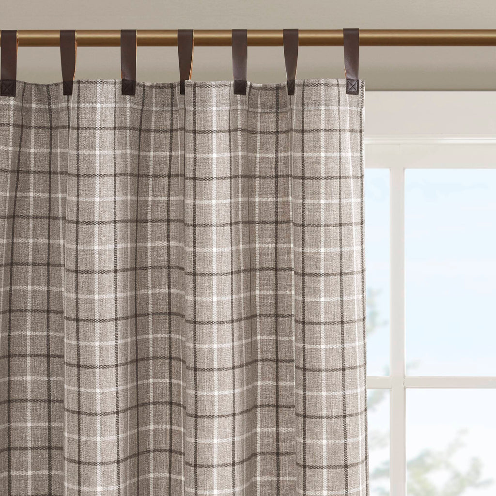 Anaheim - Plaid Tab Top Panel - Brown