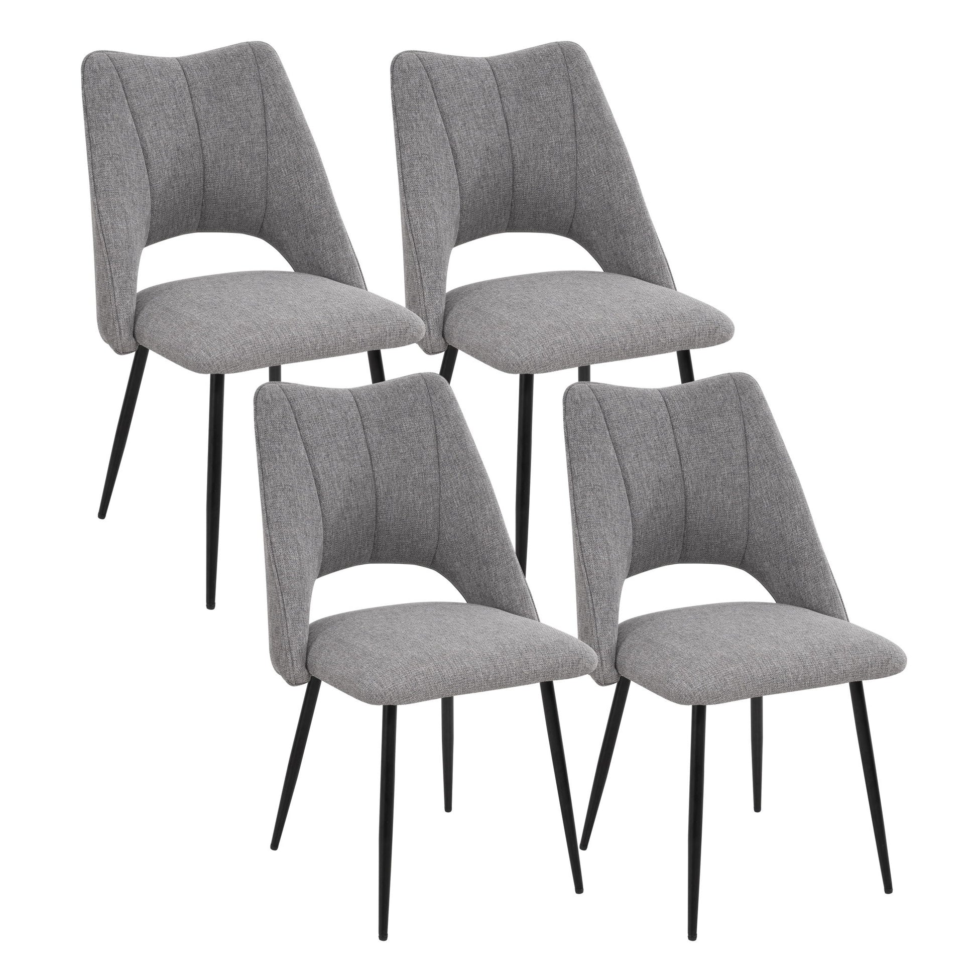 Chair With High Resilience Filling, Adjustable Feet For Kitchens (Set of 4)