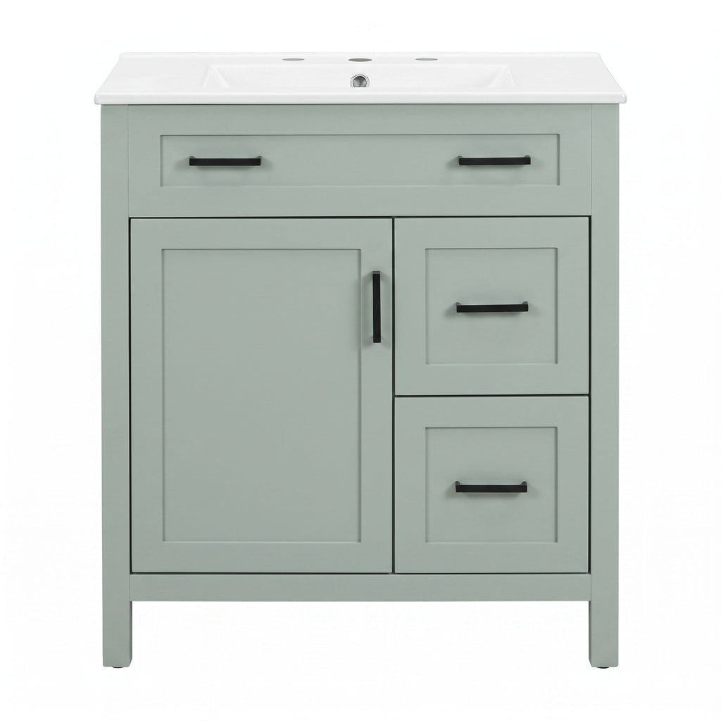 Bathroom Vanity With Sink, 2 Soft Close Drawers, 1 Soft Close Door, Adjustable Shelf