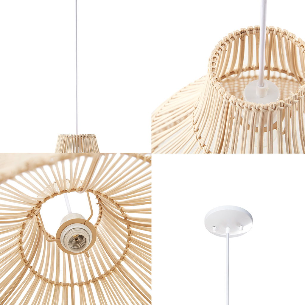 Wren - Bell Shaped Bamboo Pendant - Natural