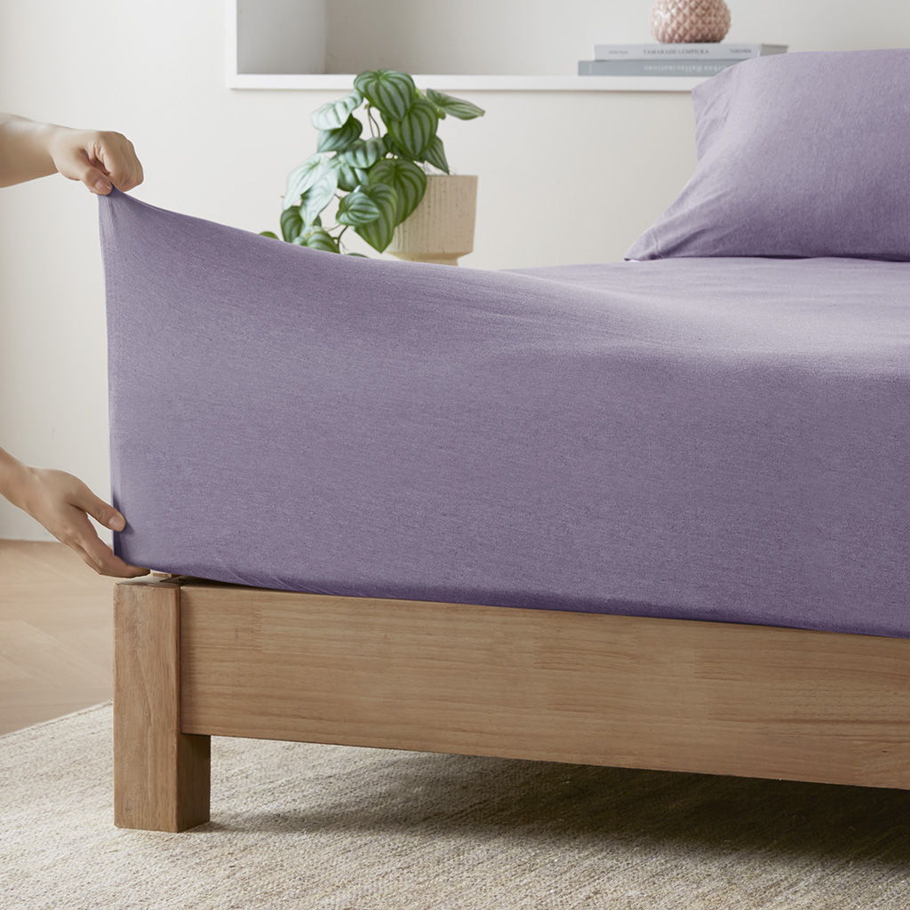 Cotton Blend Jersey Knit - All Season Sheet Set - Purple