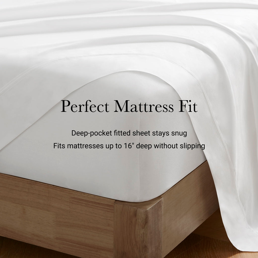 California King Sateen Sheet Set - White