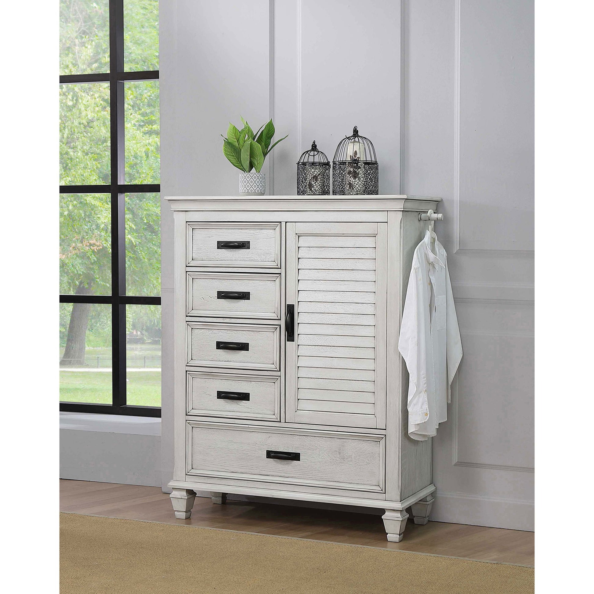 Lockeford - 5 Drawer Door Chest - White