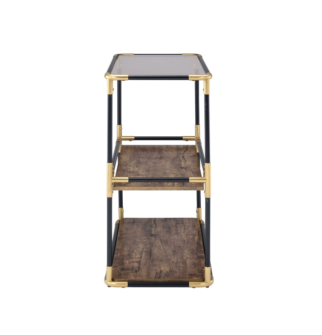 Heleris - Console Table - Smoky / Black / Gold