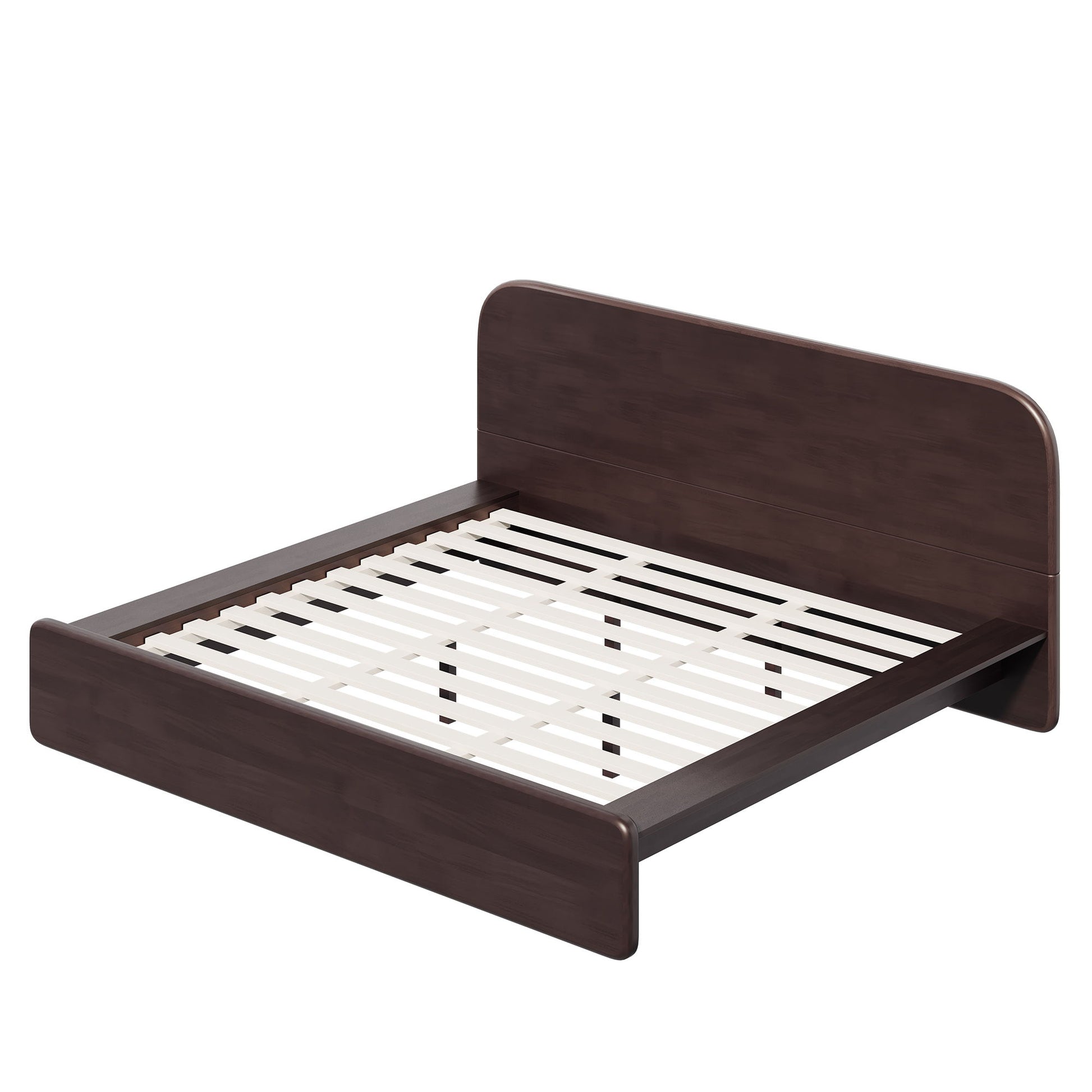 Platform Bed Frame With Rounded Headboard