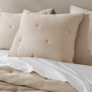 Breeze - Gauze Embroidered Euro Sham - Taupe
