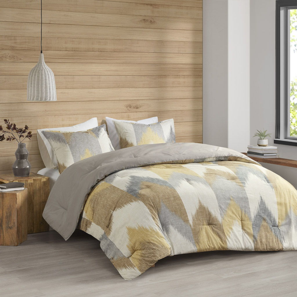 Alpine - King 3 Piece Comforter Mini Set - Yellow