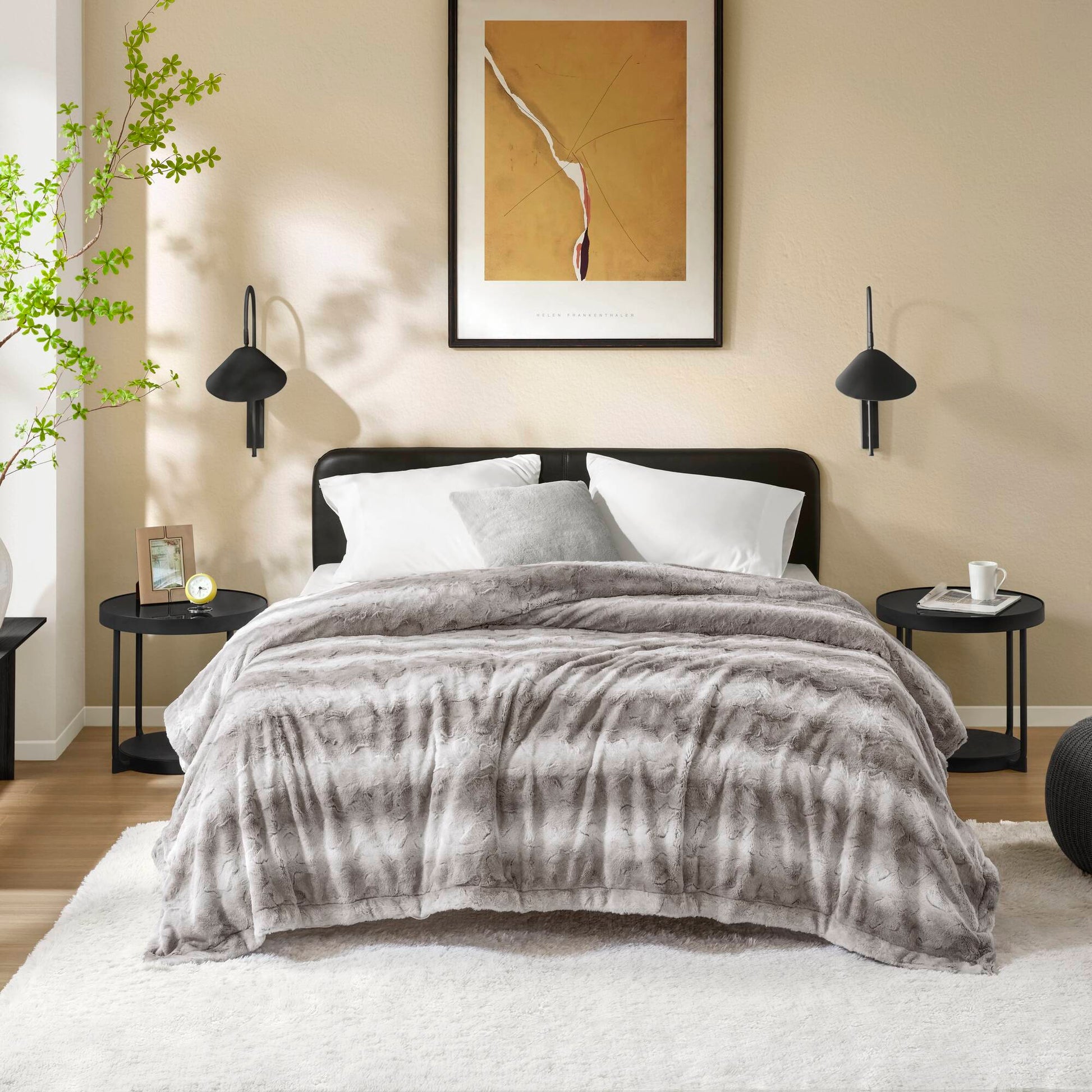 Zuri - 90" x 90" Blanket - Gray