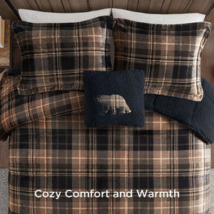 Alton - King Down Alternative Comforter Set - Brown / Black