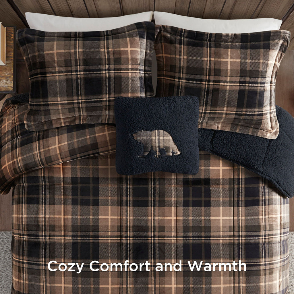 Alton - Down Alternative Comforter Set - Brown / Black
