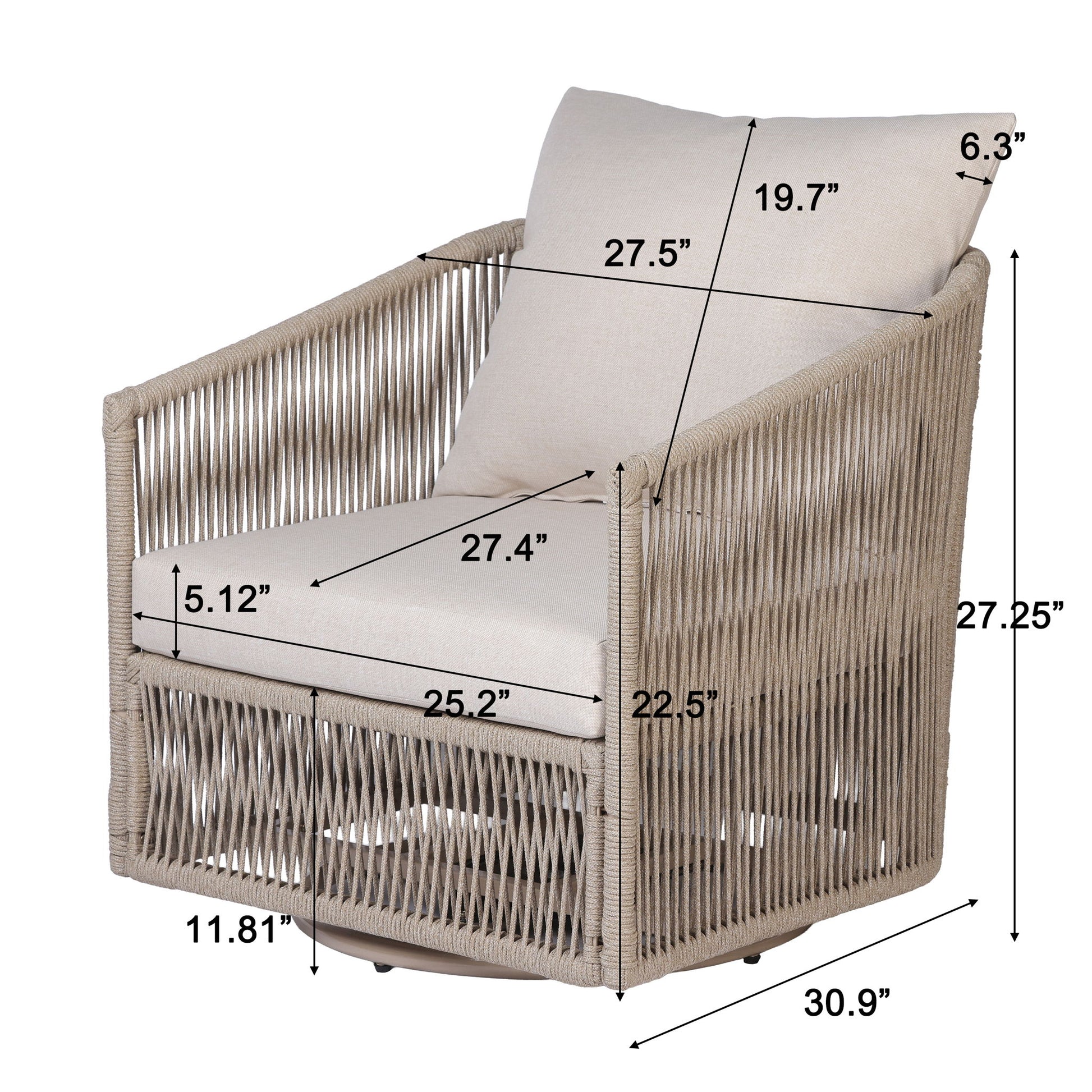 Outdoor 360° Swivel Patio Chair