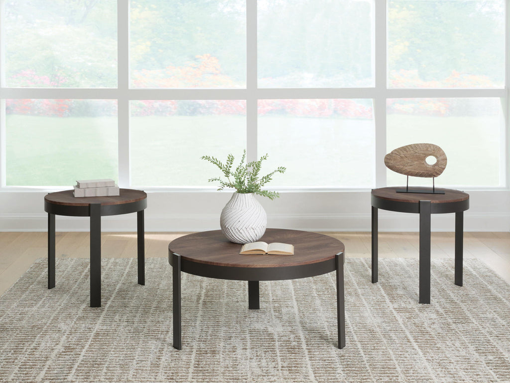 Horizon Hills - Occasional Table Set (Set of 3) - Brown / Black