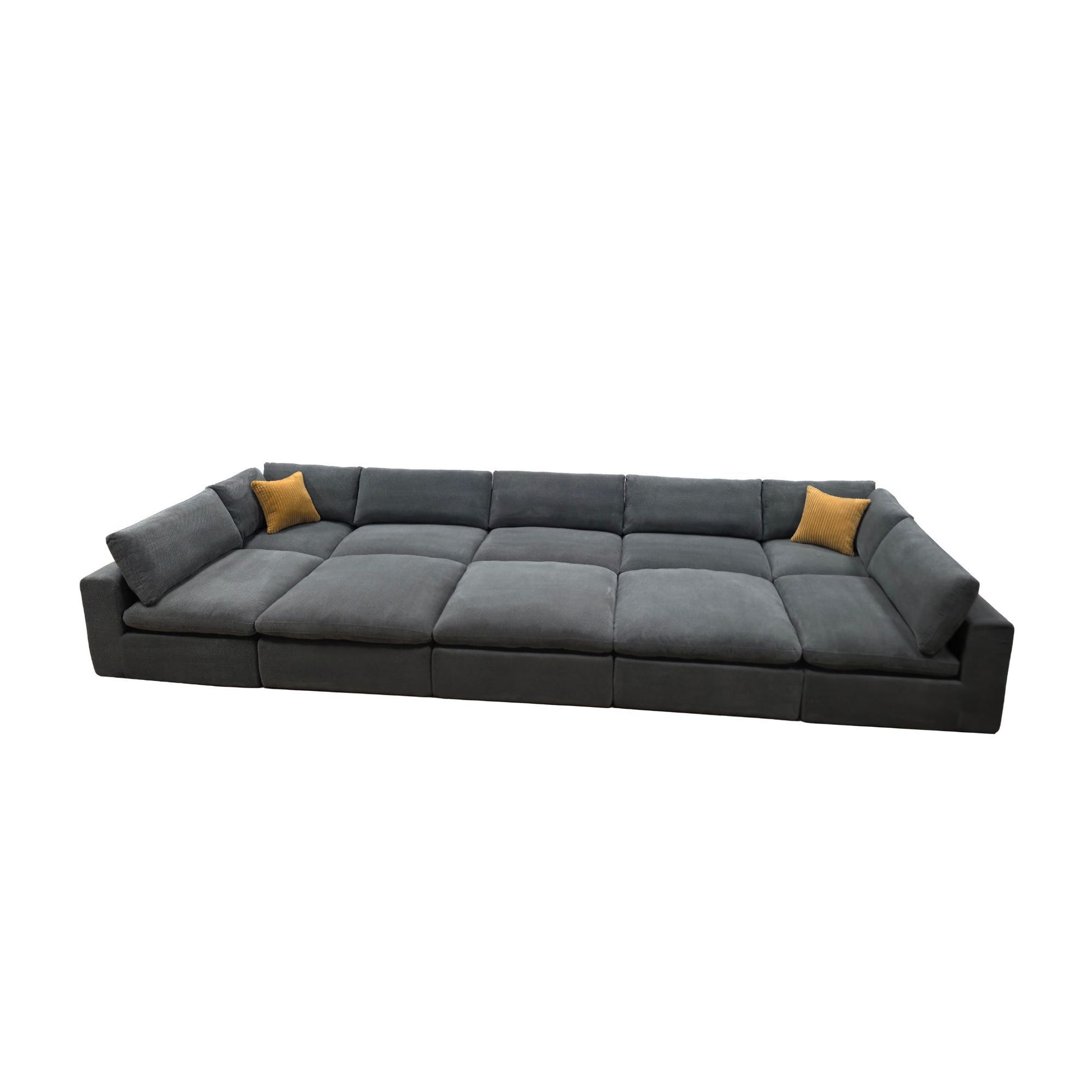 Custom Configuration Modular Sectional & Toss Pillows