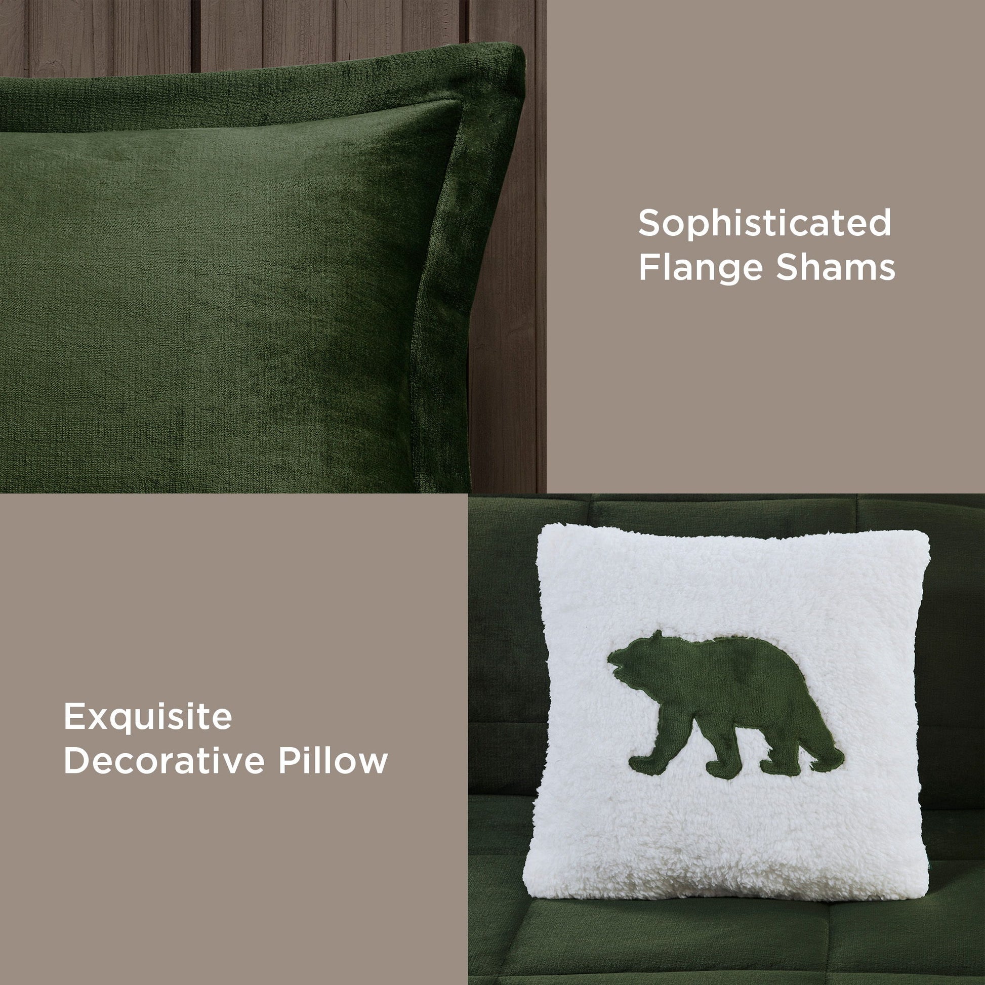 Alton - King Down Alternative Comforter Set - Green / Ivory