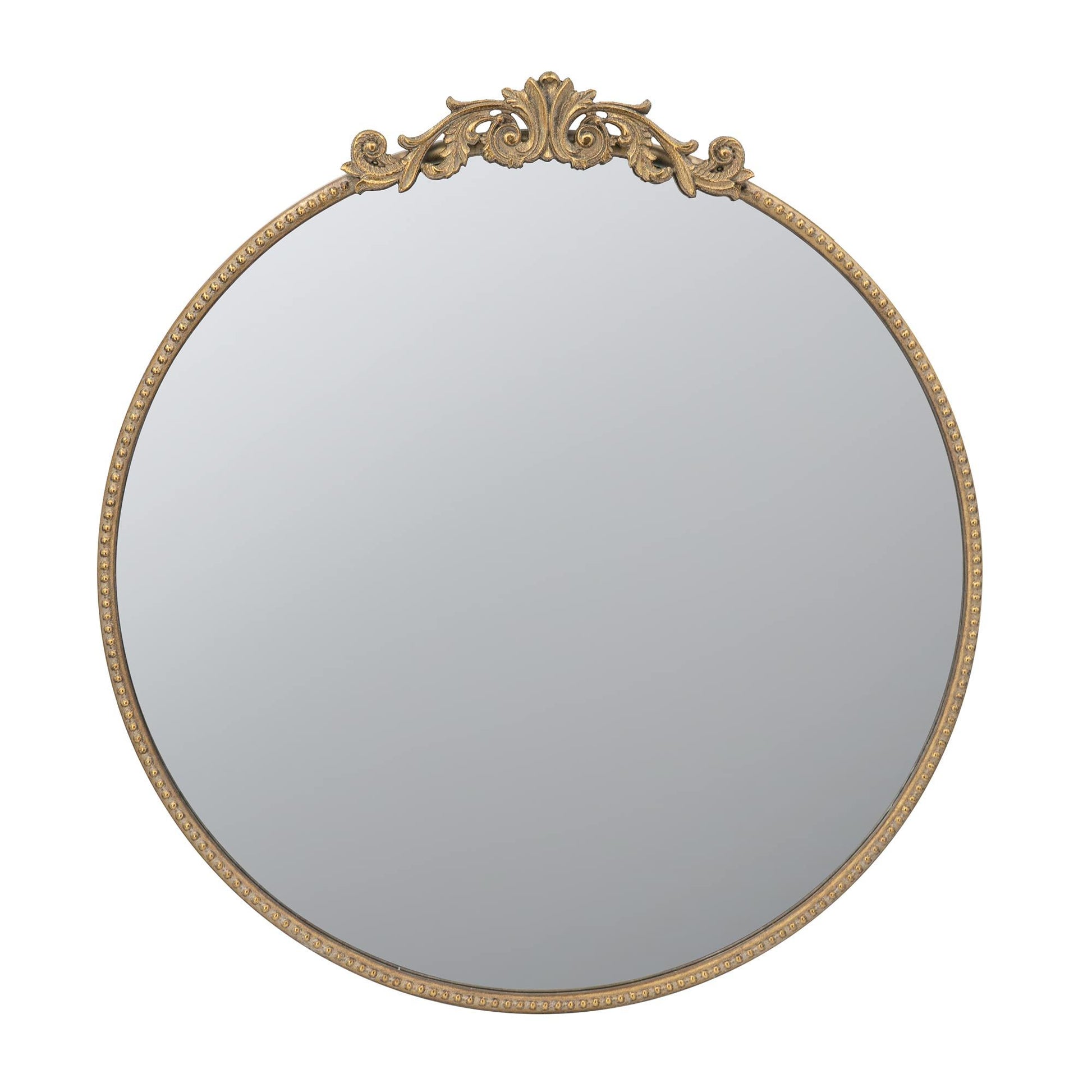 Classic Design Mirror With Baroque Inspired Frame For Bathroom, Entryway Console Lean Against Wall