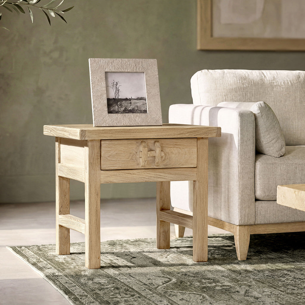 Rowan - Side Table With Drawer - Light Brown